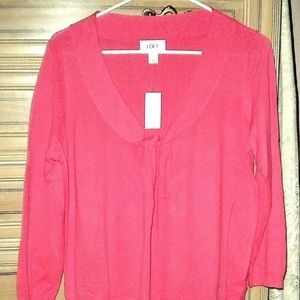 Ann Taylor Loft Pink Tunic Sweater Top L